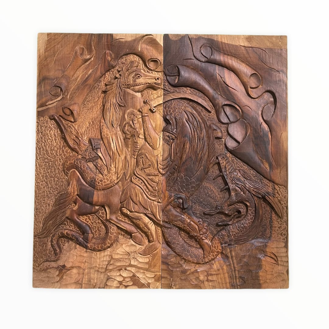 تخته نرد منبت طرح رستم و اژدها کد3139