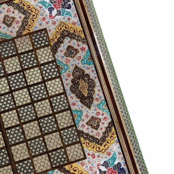 تخته نرد خاتم طرح گل