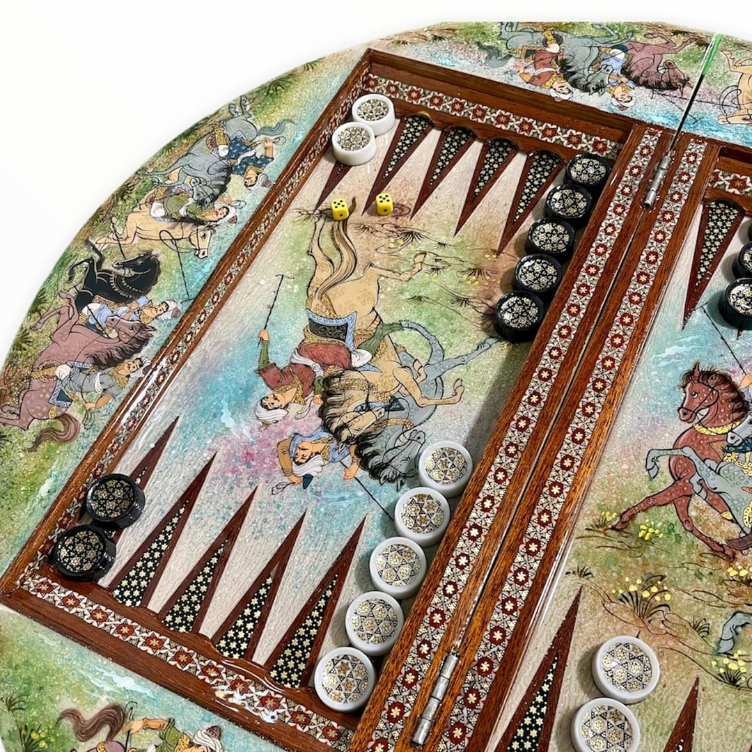 تخته نرد خاتم گرد چوگان کد4039