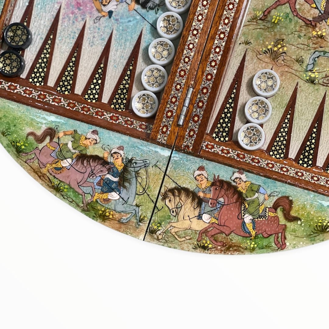 تخته نرد خاتم گرد چوگان کد4039