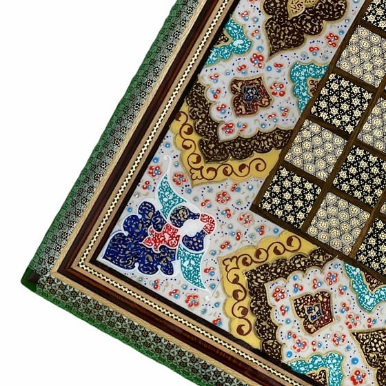 تخته نرد خاتم طرح گل