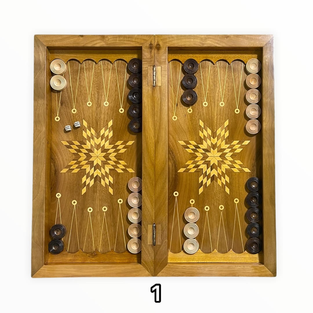 تخته نرد چوب گردو لاک الکلی کد 3133