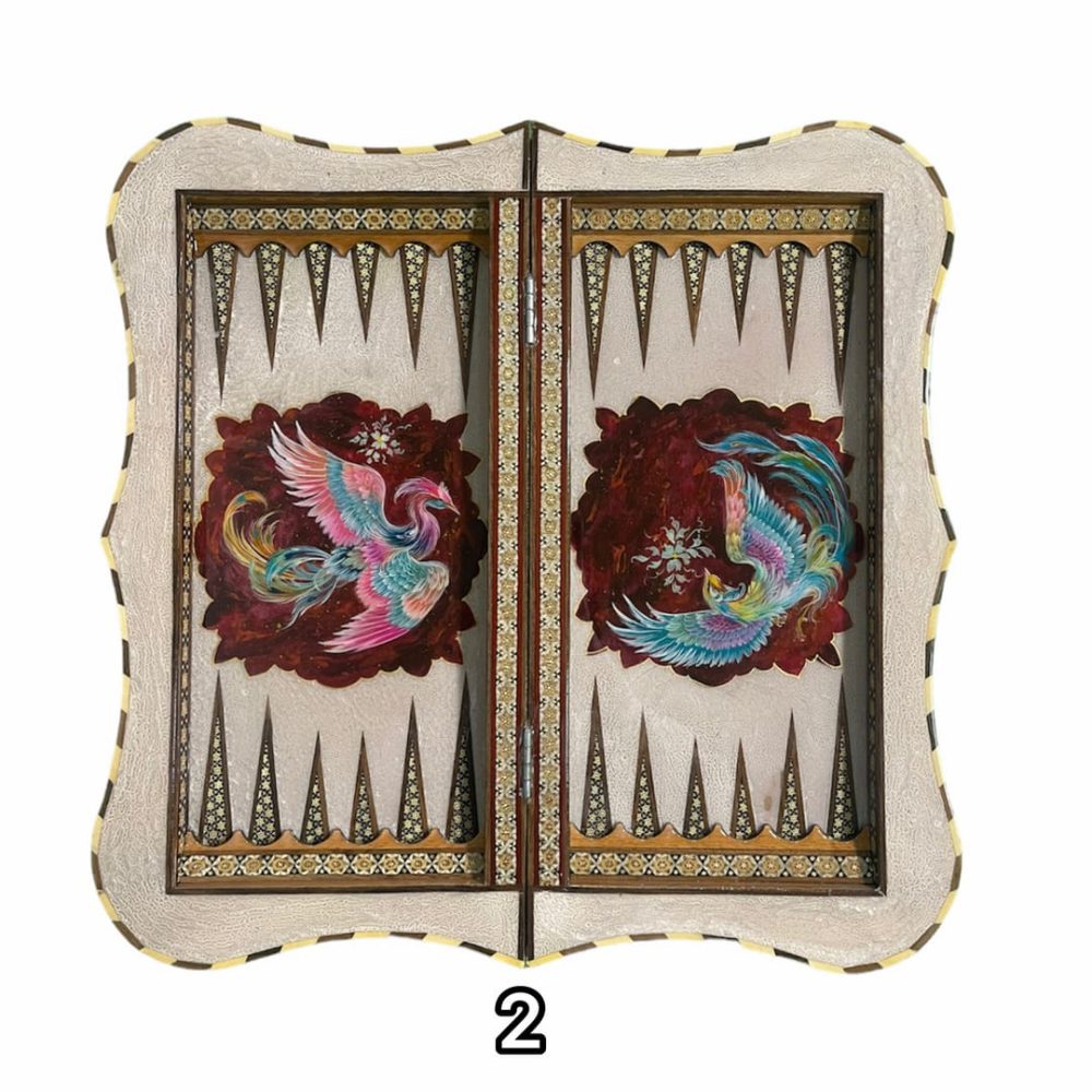 تخته نرد خاتم دالبر طرح سیمرغ کد 3114