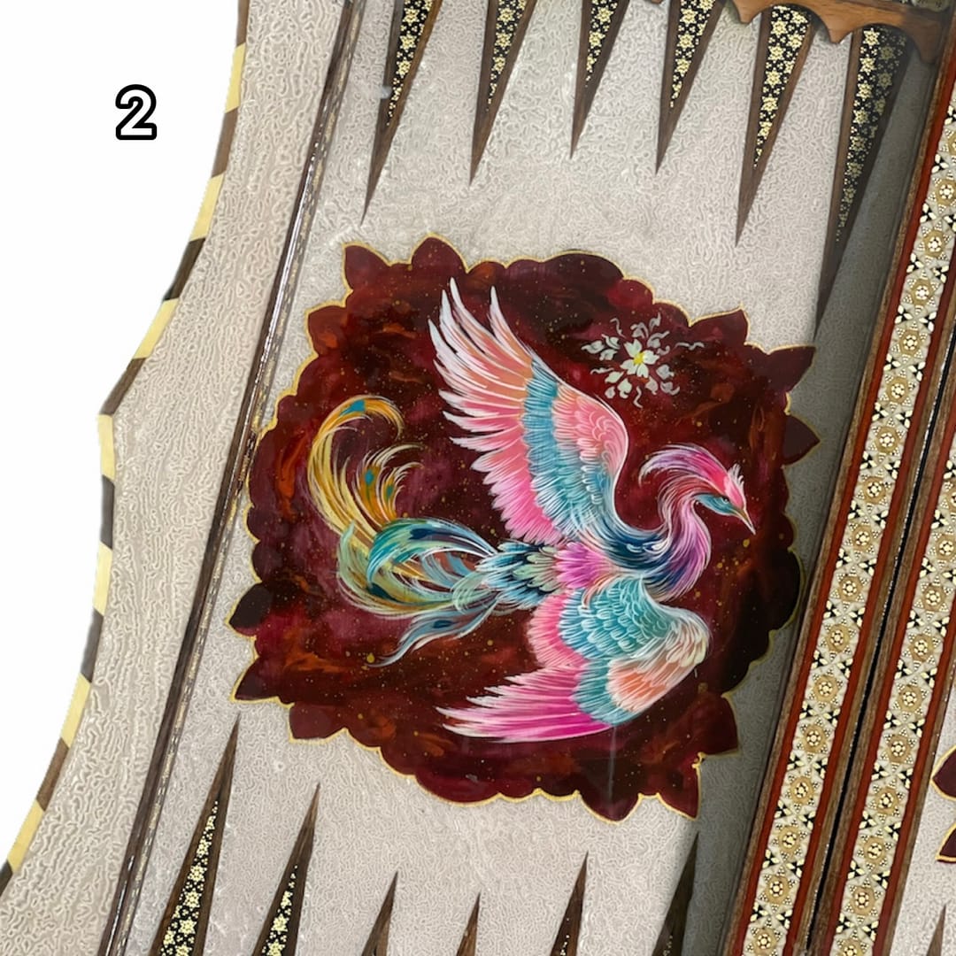 تخته نرد خاتم دالبر طرح سیمرغ کد 3114