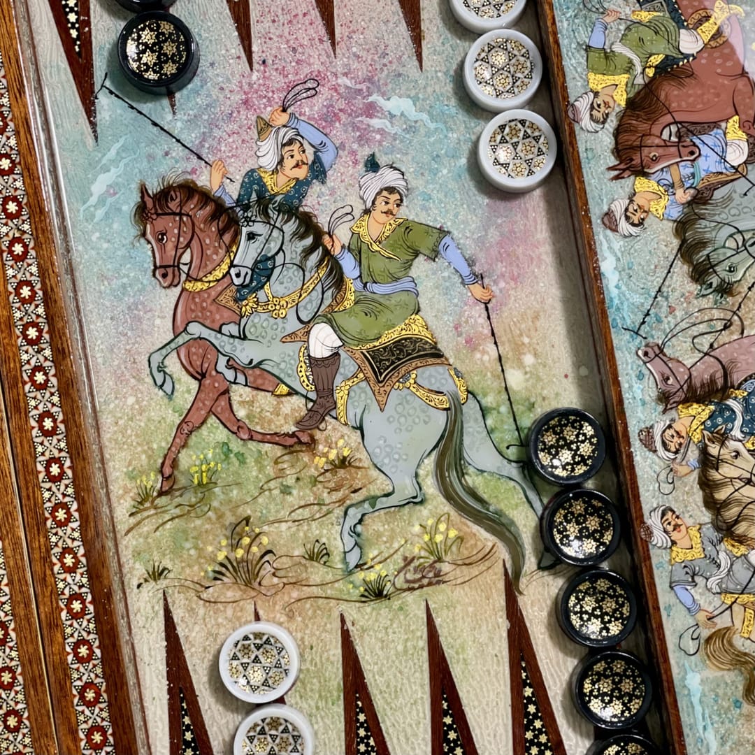 تخته نرد خاتم گرد چوگان کد4039