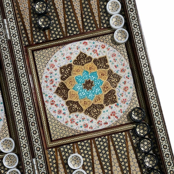 تخته نرد خاتم طرح گل