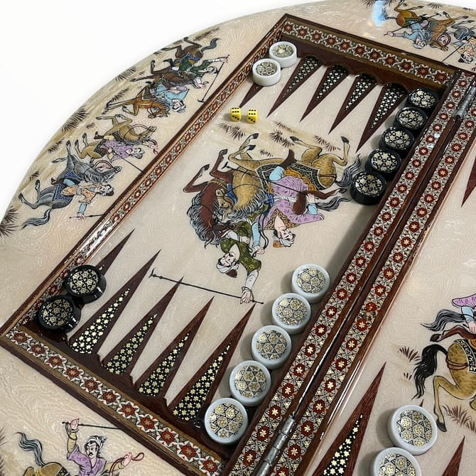 تخته نرد خاتم گرد چوگان