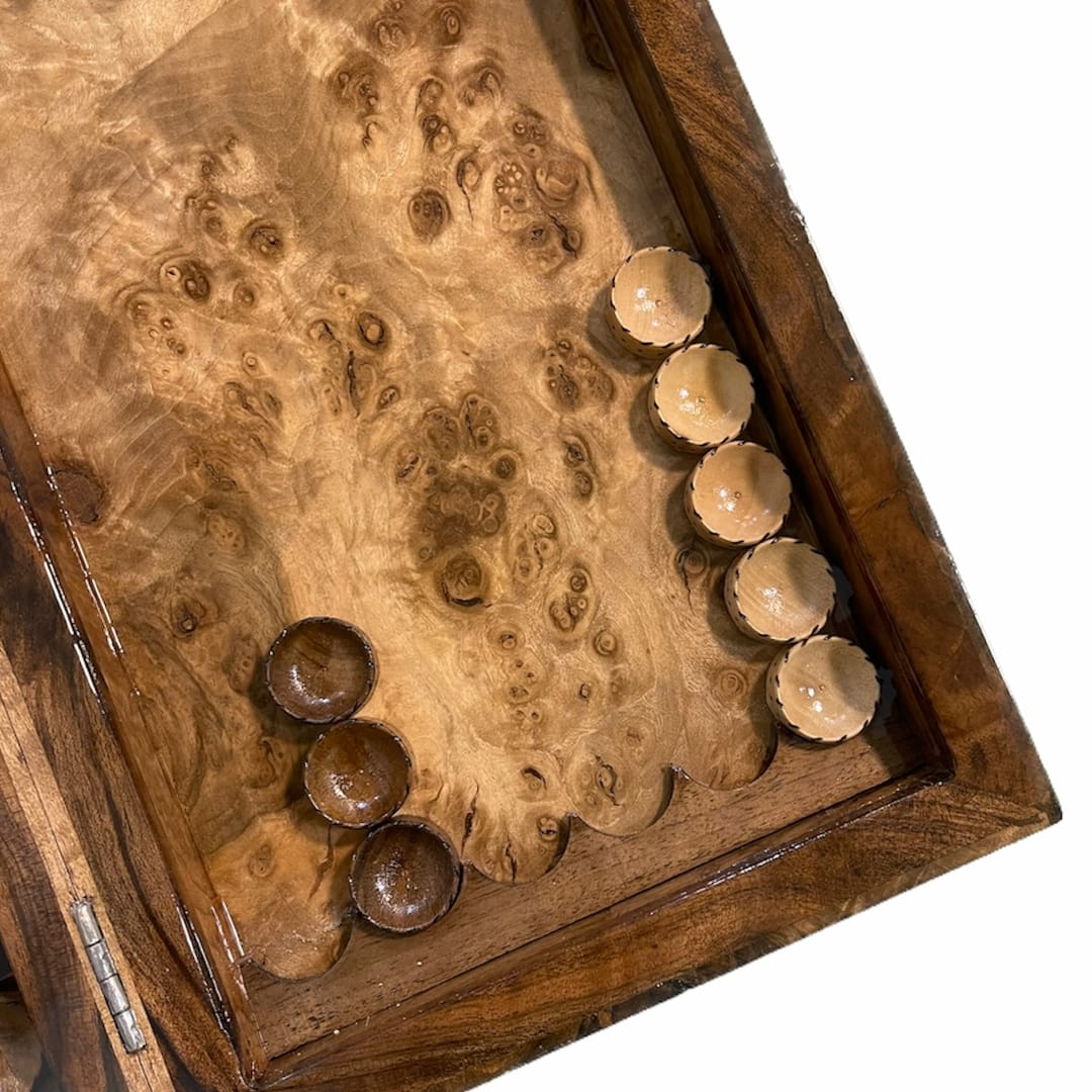 تخته نرد چوب گردو طرح گرگ