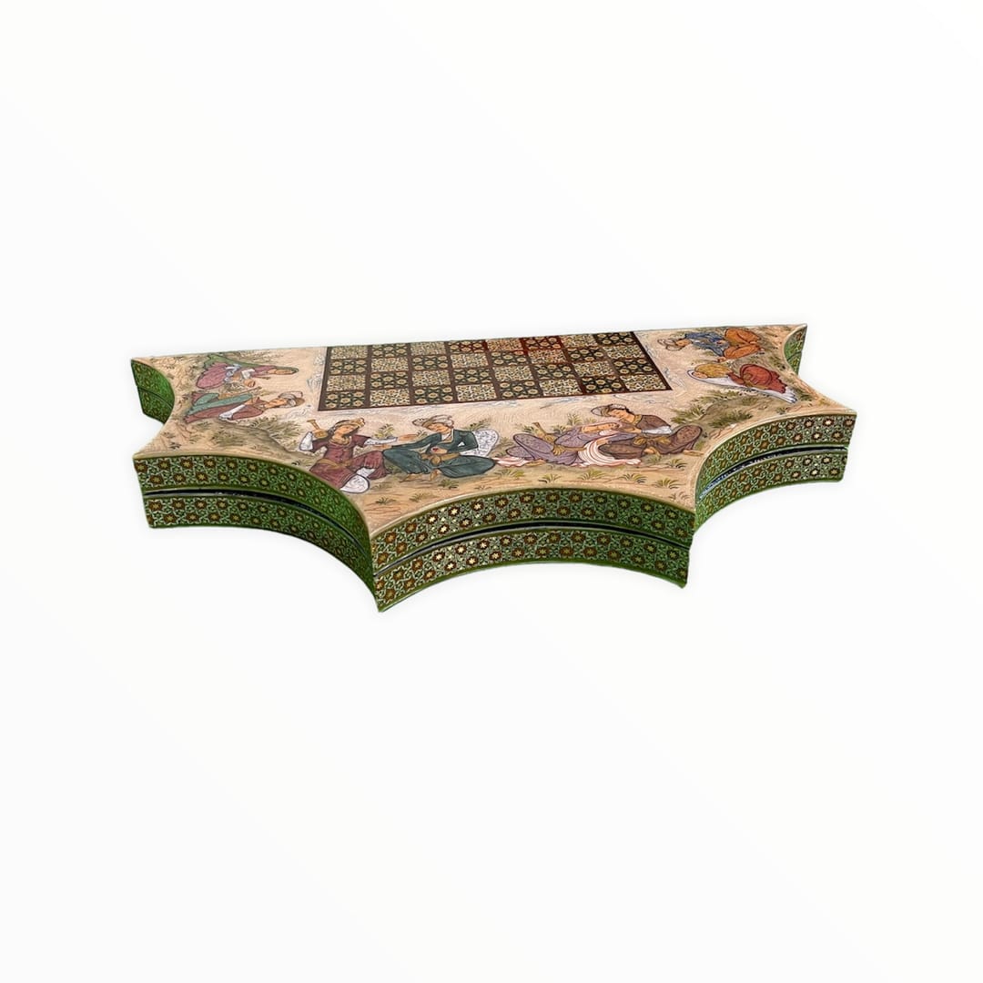 تخته نرد خاتم خورشیدی طرح لیلی و مجنون