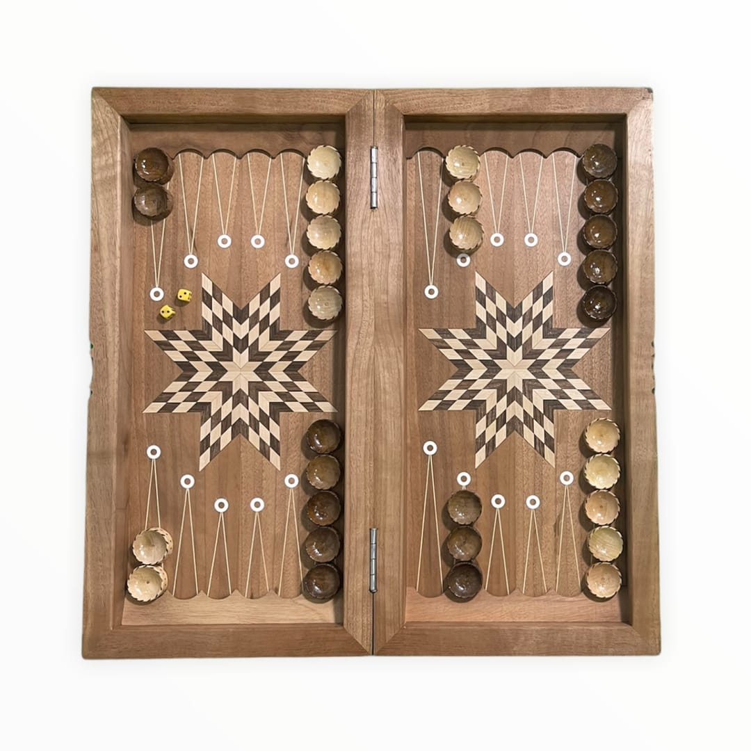 تخته نرد منبت طرح عقاب کد3137