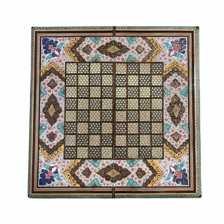 تخته نرد خاتم طرح گل