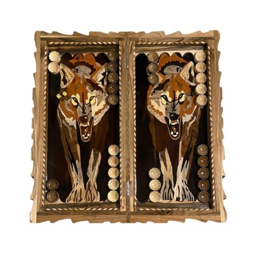 تخته نرد دور منبت طرح گرگ کد4060