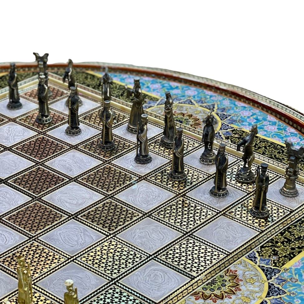 میز خاتم کاری سلطنتی گرد