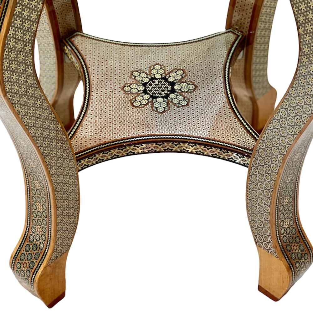 میز خاتم کاری سلطنتی گرد