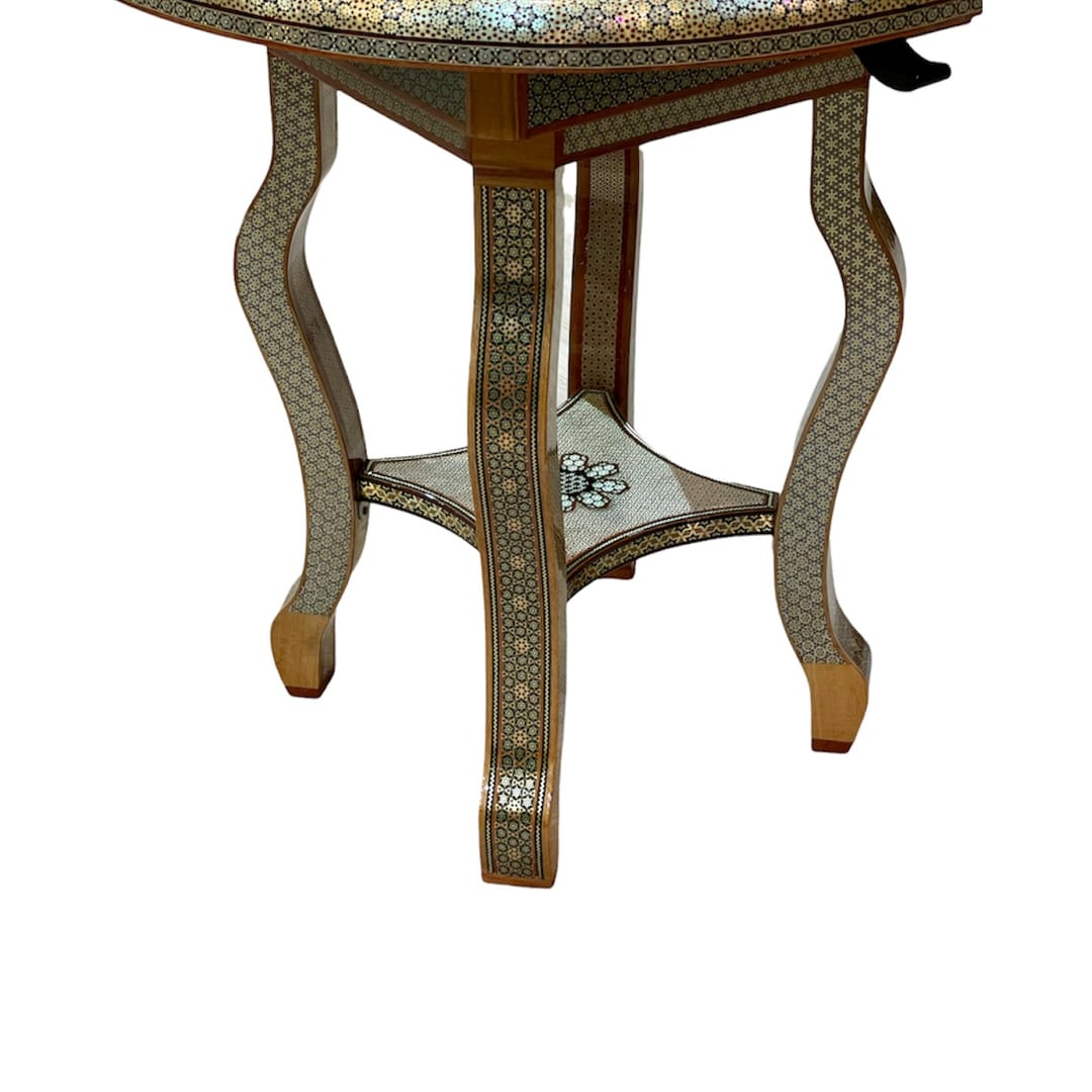 میز خاتم کاری سلطنتی گرد