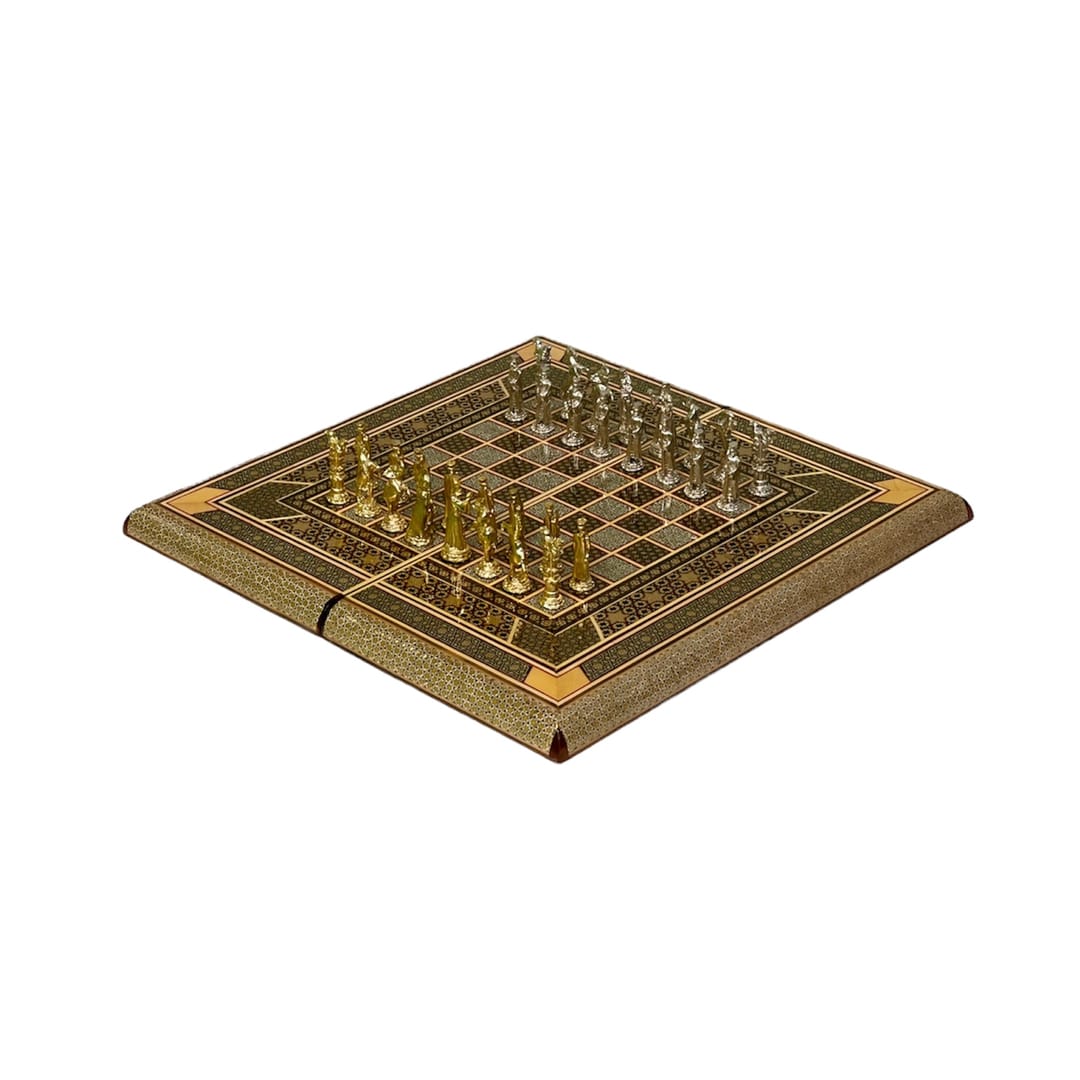 مهره شطرنج فلزی طرح هخامنشی نقره ای طلایی