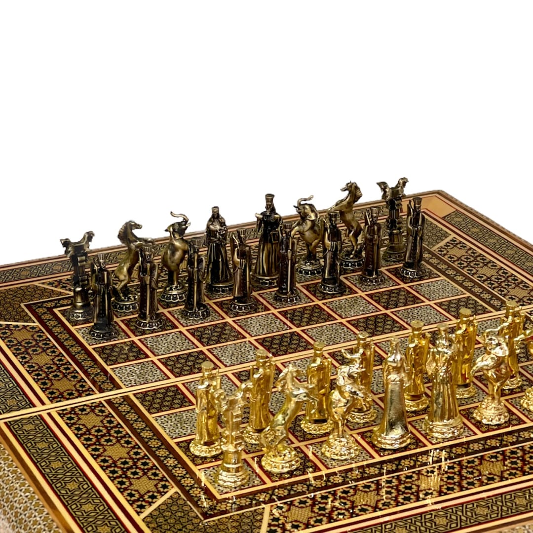 مهره شطرنج فلزی آنتیک طلایی