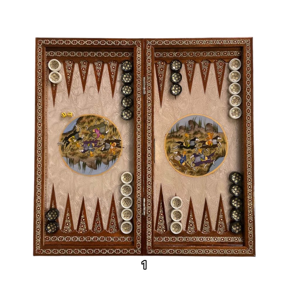 تخته نرد خاتم چوگان شکار کد 4923