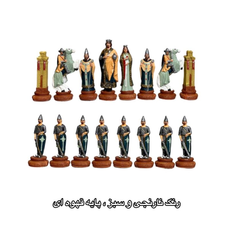 مهره شطرنج پلی استر رنگی یونان 16 عددی - Image 3