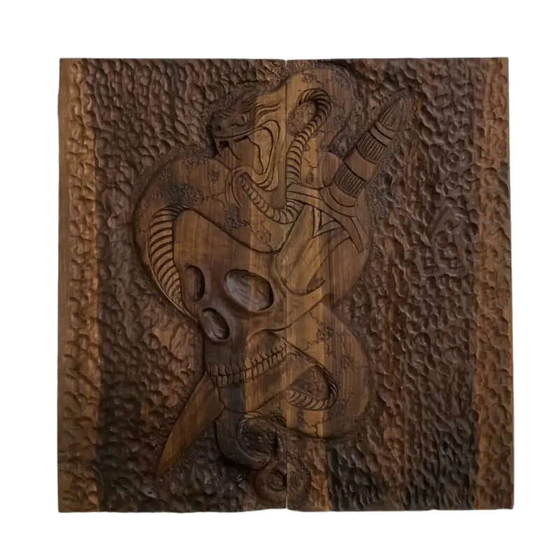 تخته نرد منبت طرح اسکلت و مار کد 5274