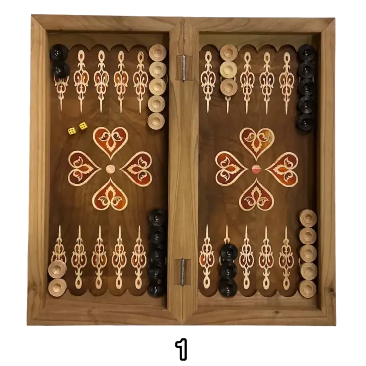 تخته نرد و شطرنج معرق طرح گل پیچک