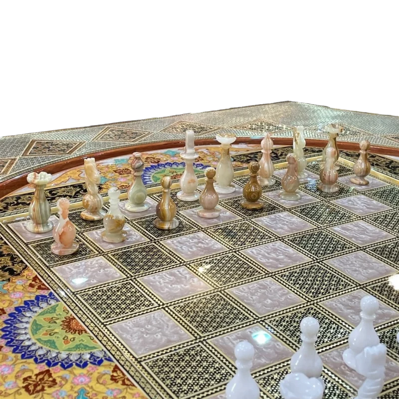 میز و صندلی خاتم بیضی 4 کاره - Image 9