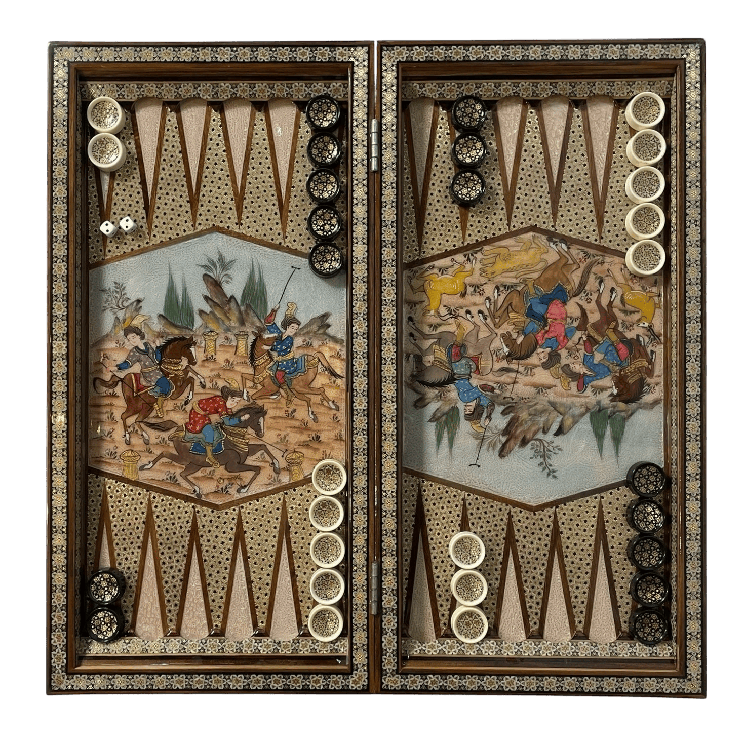 تخته نرد خاتم چوگان سواران