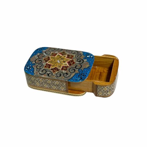 جعبه پاستور خاتم تذهیب کشویی کد3162
